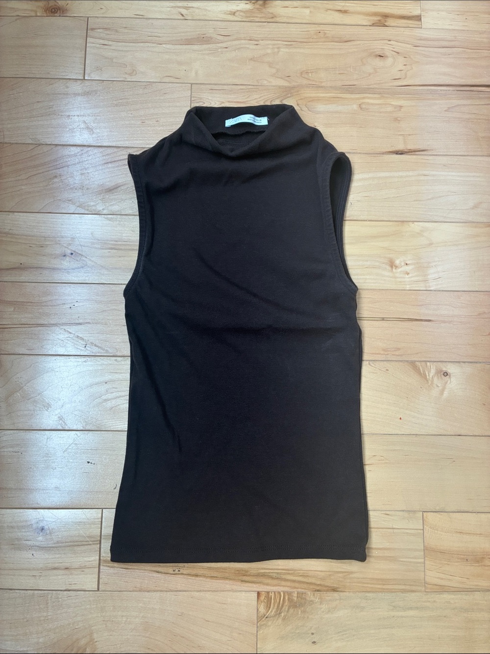 Zara Sleeveless Mock Neck Women's Top in Black